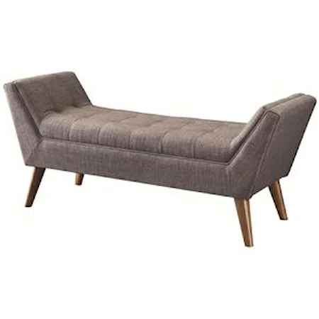 Mid-Century Modern Upholstered Accent Bench